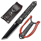 NedFoss DG-BK Tanto Klappmesser, Einhandmesser mit Schleuder, Outdoor Messer, Outdoor Camping Taschenmesser mit Liner Lock und Taschenclip, 8,5 cm Klingenlänge(Schwarz)