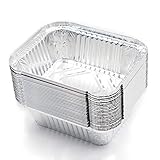 fuxunamz Grill Aluschalen Tropfschalen Grillschale Auflaufform - 25 Stück Einweg Schalen aus Aluminiumfolie, Passend für Backen, Braten, Kochen, Klein Behälter 15x12x5cm 400ml (ohne Deckel)