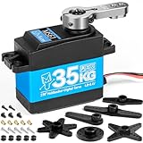 Miuzei Servo 35kg 270° RC Digital Servomotor Wasserdicht Metallgetriebe Motor Modellbau für Auto Car 1/10 1/8 1:12 Robot Arm Flugzeug 8,4V High Speed Torque Micro Lenkservo mit Kabel 25T Horn Servoarm