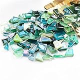 500g unregelmäßige Kristall-Mosaikfliesen,kleine Mosaikfliesen,handgefertigt,Kristallhandwerk für Bastelarbeiten,große DIY-Bilderrahmen,handgefertigter Schmuck-Untersetzer(grüne Serie)