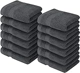 Utopia Towels - 12er Pack Seiftücher mit Aufhängeschlaufen 30x30 cm, aus 100% Baumwolle weiche und saugfähige Waschlappen für die Gesichtsreinigung (Grau)