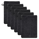 SREBIWO 6 Stück Mikrofaser Waschhandschuhe, 15x21cm Wiederverwendbare Make-up-Entferner-Handschuhe Waschlappen Weiches Gesichtshandschuh Seiftücher mit Aufhängeschlaufen