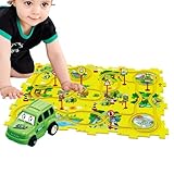 Rennstrecken - Fahrzeug -Puzzle -Board, Schienenwagenbauer Playset | Bildungsauto -Track -Setup mit Gleitfahrzeugmechanismus, kritisches Denken Spielzeug für kreative Gehirnentwicklung und logisches S
