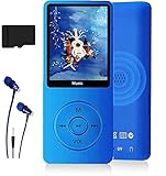 MP3-Player, Musik-Player mit 16GB Micro SD Karte, Ultra Slim Musik-Player mit eingebautem Lautsprecher, Photo Viewer, Video Play, FM Radio, Voice Recorder, E-Book Reader