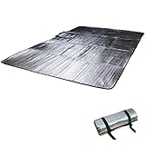 Outdoor International Aluminium Sleeping Mat Doppel Alumatte Isoliermatte 2 Personen Thermomatte 200 x 120 cm 240 g Silber