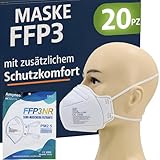 20 FFP3 Mund- und Nasenschutz Maske mit EC Zertifizierung, 5 Lagige Maske ohne Ventil, Staub- und Partikelschutzmaske, medizinische Schutzmaske mit hoher BFE-Filtereffizienz ≥ 99, 20 Atemschutzmaske