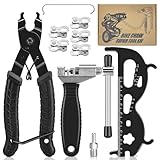 Kettennieter Fahrrad, Fahrradkette Werkzeug Fahrradketten Reparatur Set Mit Kettennieter, Kettenschloss Zange, Kettenlehre, 5 Paar 6-12 Fach Fahrradketten Nieten, Präzise Schnell Kette Unterbrechen