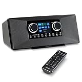 MEDION P85333 Internetradio mit DAB+ (WLAN, UKW, Spotify Connect, Amazon Music, DLNA, USB, Kopfhörer-Anschluss, AUX, Stereo Line-Out Cinch, Sleep Timer) schwarz