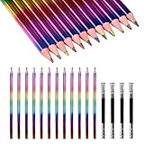 24 Stück Farbstifte 4-In-1 Buntstifte für Erwachsene und Kinder Dicke Buntstifte Farbenfrohes Bleistifte mit 4 Bleistiftverlängerungen zum Zeichnen, Malen und Als Geschenk für Kinder Oder Freunde