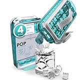 ICEBREAKER POP 2.0 Eiswürfelform - Eis herstellen und servieren, ohne das Eis zu berühren - Der Hygieneeisbehälter für den Tiefkühler - Silikonbehälter mit Deckel - Eiswürfelbereiter mit 18 Eiswürfeln