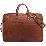 SID & VAIN große Laptoptasche echt Leder - 15 Zoll Laptop Business-Tasche Cedar L - Umhängetasche Aktentasche mit Schultergurt - Ledertasche Herren und Damen braun handgefertigt