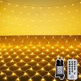 Soagrc LED Lichternetz Außen 3x2m 200 LEDs warmweiß, Lichterkette Außen mit Fernbedienung & Timer, IP67 wasserdicht, stimmungsvolle Weihnachtsbeleuchtung für Garten, Balkon & Hochzeit