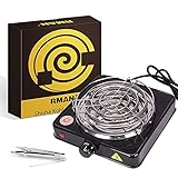 RMAN Shisha Kohleanzünder für Shisha Kohle 1000W Elektrisch Kohlegrill Heizplatte Brenner Shisha Zubehör Kokoskohle Schwarz