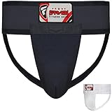 Farabi Sports Tiefschutz Herren Kampfsport Tiefschutz MMA Muay Thai Suspensorium Herren (Black, XL)