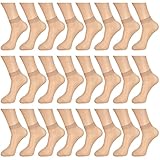 Bencailor 24 Paar Frauen Durchsichtige Söckchen Dünne Transparente Nylon Socken für Damen Mädchen (Nackte Farbe)