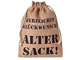 Geschenkbeutel Alter Sack Herzlichen Glückwunsch, Geburtstag, Jubiläum (30x20 cm)