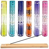 Uponer Räucherstäbchen Set 6 Verschiedene Packungen ca. 120 Sticks mit 6 Düfte Räucherstäbchen Sparset mit 6 Düfte Sandelholz, Veilchen, Rose, Lavendel, Vanille, Yilan mit 1 x Räucherstäbchenhalter