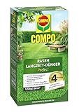 COMPO Rasendünger mit Langzeitwirkung - Keine Chance für Moos und Unkraut – 1,5 kg für 60 m² - COMPO Rasen Langzeit-Dünger Perfect