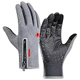 Winterhandschuhe Männer Damen Winter Warme Handschuhe Arbeitshandschuhe Laufen Fahren Radfahren Arbeit Wandern Winter Neujahr Geschenke Gesichtswärmer Für Damen (Grey, L)