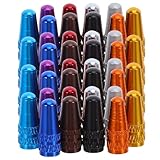 GARVALON 40 Stück Teiliges Fahrrad Ventilkappen in Farben Verschleißfeste Fahrradreifen Staubschutzkappen für Mountainbikes und Rennräder Einfache Montage Langlebige Ventilschutz