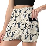 Golfröcke für Damen mit Shorts, einfacher Ziegenkopfdruck, Tennishose, Sporthose mit Taschen, verschiedene farben, XX-Large