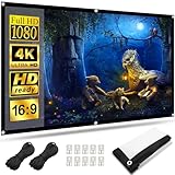 Leinwand Beamer 84 Zoll,HOPFROG Front und Rückprojektion Leinwand Faltbarer 16: 9 HD 4K Projector Screen Wall Mount Projektor Canvas Tragbare für Heimkino Camping