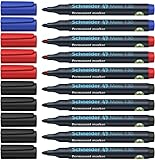 Schneider Maxx 130 Permanent-Marker mit Rundspitze (Strichstärke: 1-3 mm, nachfüllbar) 10er Packung sortierte Farben