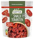 Kattus - getrocknete Snacktomaten - verzehrfertige, sonnengereifte Tomaten, in wiederverschließbarem Beutel, für Salate, Pasta, Pizza und Co. - 100 g im Beutel