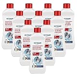 HEITMANN Waschmaschinen 3- in 1 Reiniger, 10er Pack: entfernt Kalk, Ablagerungen & Gerüche von Gummi- und Metallteilen, mit Anti-Biofilm-Formel, materialschonende Formel