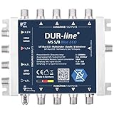 DUR-line MS 5/8 Blue eco Stromspar Multischalter - für 8 SAT Teilnehmer/TV - kein Netzteil notwendig - 0 Watt Standby Multiswitch [Digital, HDTV, FullHD, 4K, UHD]