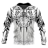DASONLUE Sweatjacke Herren Nordische Mythologie Printed Kapuzenpulli Jahrgang Hoodies Angenehme Frühjahrsjacke Print Sweatjacken Atmungsaktiv Sweatpulli Dünn Übergangsjacke