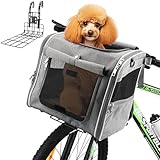 Haiou Hundefahrradkorb Vorne bis 7 kg – Stabiler Fahrradkorb für Hunde, Nicht für E-Bikes geeignet | Sicherer & Komfortabler Hundekorb mit patentierter Halterung, Wetterfest