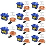 RUIZHI 10PCS 9G Micro Servo Motor,Micro Servo Motor 9G,9G Micro Servo Motor Kit für RC Roboter Arm/Hand/Walking Helikopter Flugzeug Auto Boot Steuerung mit Kabel Mini Servos Arduino Project