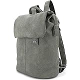 ekavale Elegant Rucksack für Damen & Mädchen – City Daypack aus Optik Leder – klein Schulrucksack Backpack (Grau)