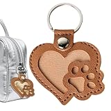 Hogvinnatil Schlüsselanhänger für Katzen und Hunde, Schlüsselanhänger aus Leder für Tasche, Zubehör für Handtasche, Schultasche, für Erwachsene, Geburtstag, Weihnachten, dunkelbraun, Se référer au