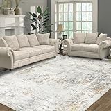 Capslpad Beige Abstraktes Teppich Wohnzimmer 160x230cm rutschfest Kurzflor Kunstwolle Schlafzimmer Teppich Waschbar Minimalistisch Bettvorleger Teppiche für Wohnzimmer Schlafzimmer Büro Bereich Dekor
