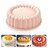 Heveer Silikon Backform 8 Zoll Charlotte Kuchenform Sonnenblume Runde Silikonformen Antihaft Geriffelte Kuchenform für Geburtstagsparty DIY Backwerkzeuge