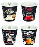 Easy Life 4 Espresso Tassen Set, Porzellan, 80 ml, Mehrfarbig, 4 Stück (1er Pack), 4