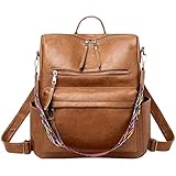 Damen-Rucksack, modischer Leder-Rucksack, Geldbörse für Damen, groß, Designer-Reise, modisch, College, Schultertaschen, Rucksack für Krankenschwestern, braun, One size