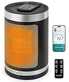 SereneLife Smart Raumheizer, 1500W tragbarer elektrischer Heizer für den Innenbereich mit Thermostat, Wi-Fi App, Fernbedienung, 12-H-Stunden-Timer & Kippschutz für Schlafzimmer,