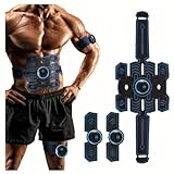 EMS Trainingsgerät, EMS Bauchmuskeltrainer Elektrisch Muskelstimulationsgeräte, 8 Modi & 19 Intensitäten, USB Wiederaufladbar EMS Bauchtrainer Ganzkörper ABS/Bauch/Arm/Bein/Po Trainer
