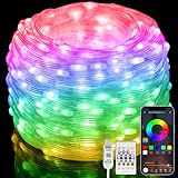 15M Lichterkette,[RGBIC] 150LEDs Wasserdicht Lichtschlauch Led Strip USB Plug in, mit Timer, 99+ Modi, Sync Musik, Fernbedienung & App Steuerung, für Weihnachten, Schlafzimmer, Party, Hochzeit Deko