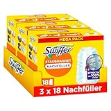 Swiffer Staubmagnet Nachfüllpackung, 54 Tücher (3×18), Fängt Und Schließt 3-mal Mehr Staub Und Haare Ein Als Herkömmliche Staubwedel