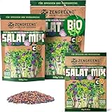 ZenGreens® - Bio Salat Sprossensamen Mischung - Wähle zwischen 10, 200g und 500g - Salat Mix Sprossensamen Mischung - Sprossen Samen Mixtur für Salate - Microgreens - für Sprossenglas