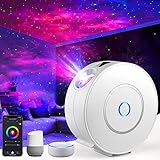 MILFECH LED Smart Sternenhimmel Projektor, WLAN Sternenprojektor Lampe RGB Dimming mit 3D Galaxy,Sprachsteuerung/Timer,Kompatibel mit Alexa Google Assistant,Nachtlicht für Kinder Party Weihnachten