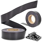 Medas Professional PVC Sichtschutzstreifen Zaunsichtschutz 35 m x 4,75 cm Anthrazit + 20 Befestigungsclips GRATIS | Doppelstabmattenzaun Zaunfolie Blickdicht Windschutz Zaun Sichtschutz Rolle