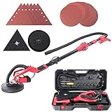 Arebos Tellerschleifer, Langhalsschleifer mit Dual-Pad Schleifkopf (710 Watt, Ø 225 mm,Teleskopstange, Absaugsystem, schwenkbarer Kopf, inklusive 12 Schleifscheiben und Koffer)