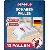 GEROBUG Profi Schabenfalle 12 STK. inkl. Ködertabletten zur Befallsermittlung von Schaben in Allen Wohnräumen - Inkl. Ebook mit Tipps zur Schaben-Bekämpfung