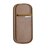 WWHJR Federmäppchen, transparent, doppelschichtig, Stifteetui, Bleistift-Organizer, Reise-Make-up-Pinselhalter für Schule, Büro, doppellagige Tasche, dunkelbraun