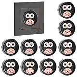 VntMQP F Steckdosenabdeckung, Silikon steckdosensicherung Dekorative Abdeckung/Staubschutz, Küche/Waschraum Spritzwassergeschützte steckdosen abdeckung (10 Schwarz Eulen)
